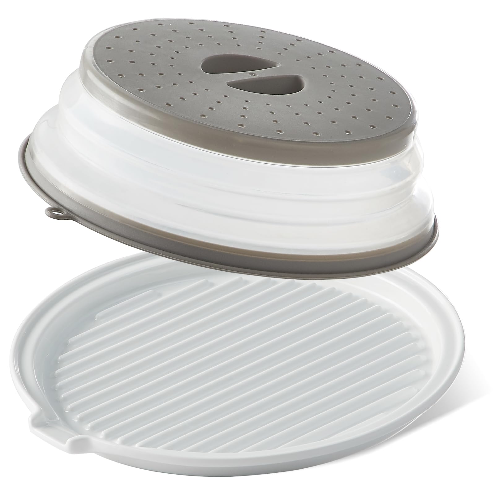 ONEMORE front view of 11-inch ceramic bacon tray shows clean design and ease of use
