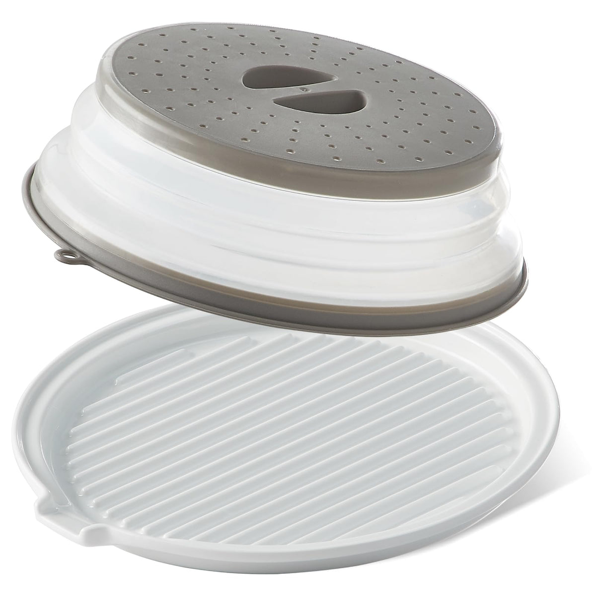 ONEMORE front view of 11-inch ceramic bacon tray shows clean design and ease of use