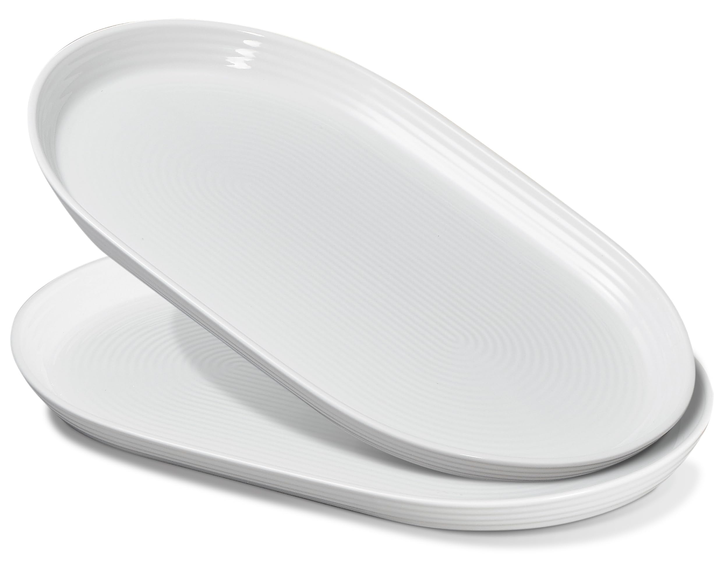 ONEMORE front view of 16-inch oval platter showing clean presentation and stability