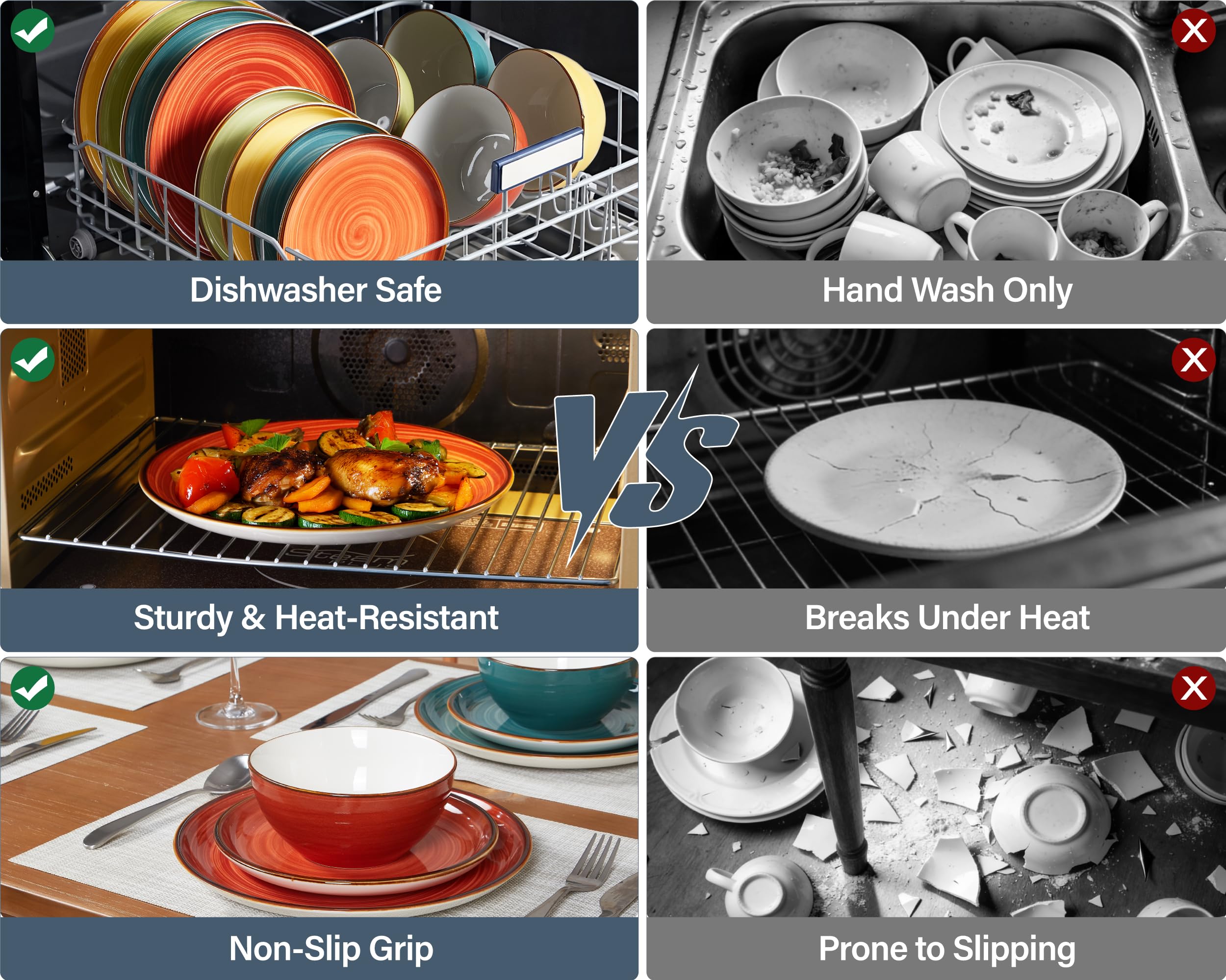 ONEMORE stacked salad plates illustrating space-saving storage benefit