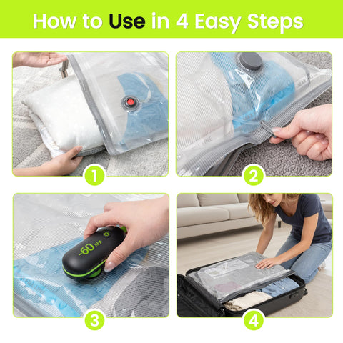 Oneyus pump with USB cable and pouch — portable pump ready for power banks