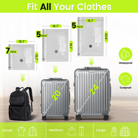 Oneyus small bag front view with clothes — ideal for shirts and accessories