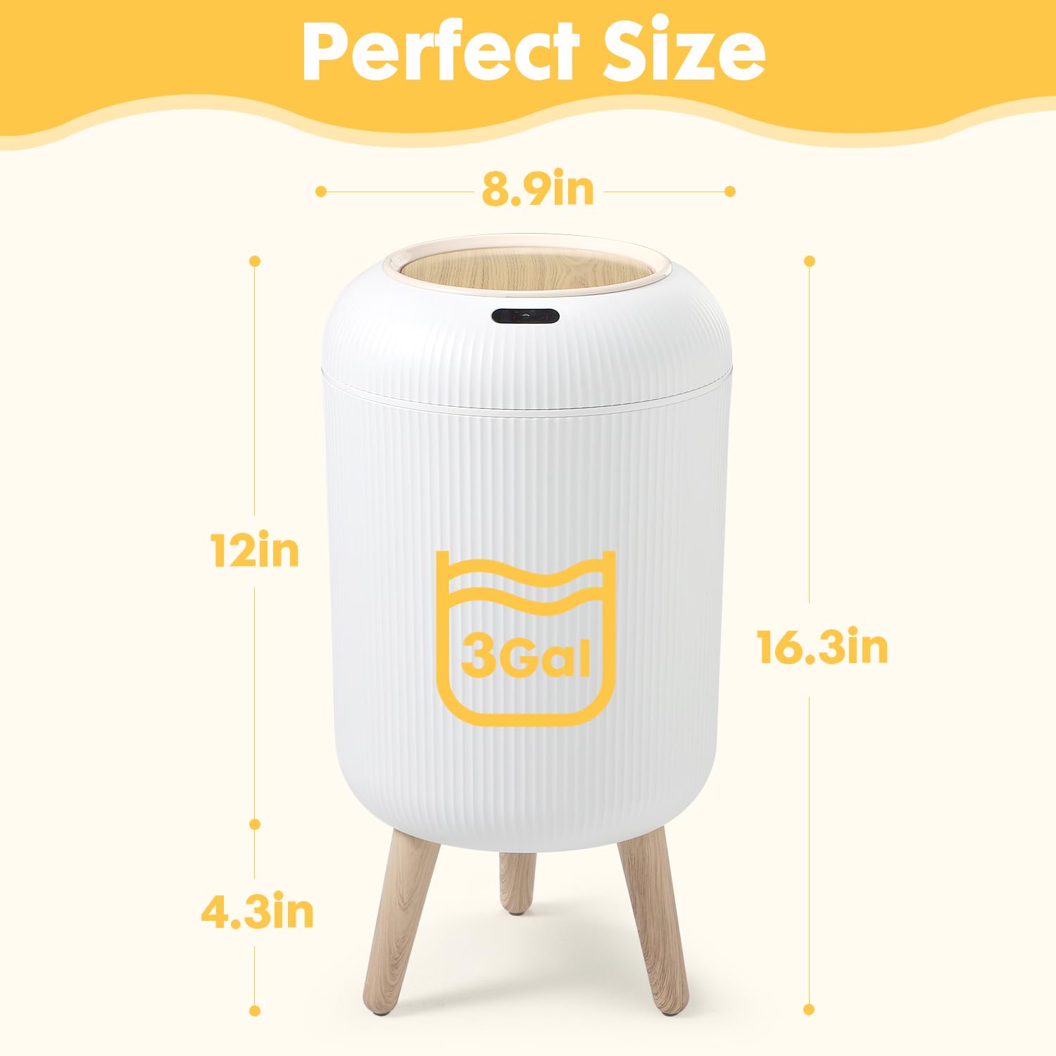 onlcuk three legs height comparison showing raised design for easier disposal