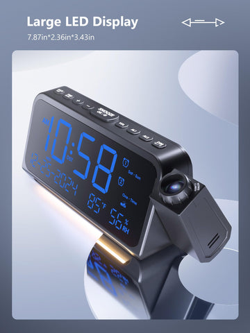 OnLyee back panel controls displaying alarm and projection setup ease