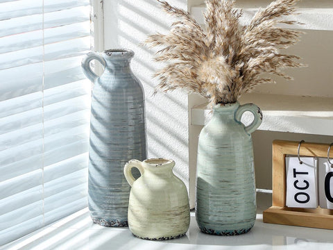 ooit tall vase styled with pampas grass adding height and natural texture