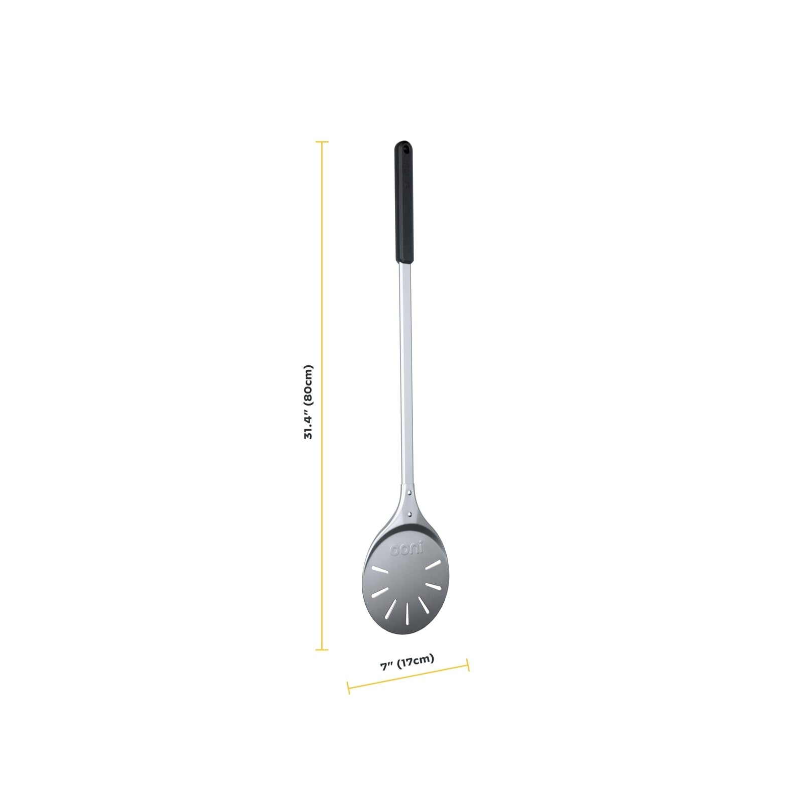 ooni perforated paddle closeup highlighting holes for flour removal benefit