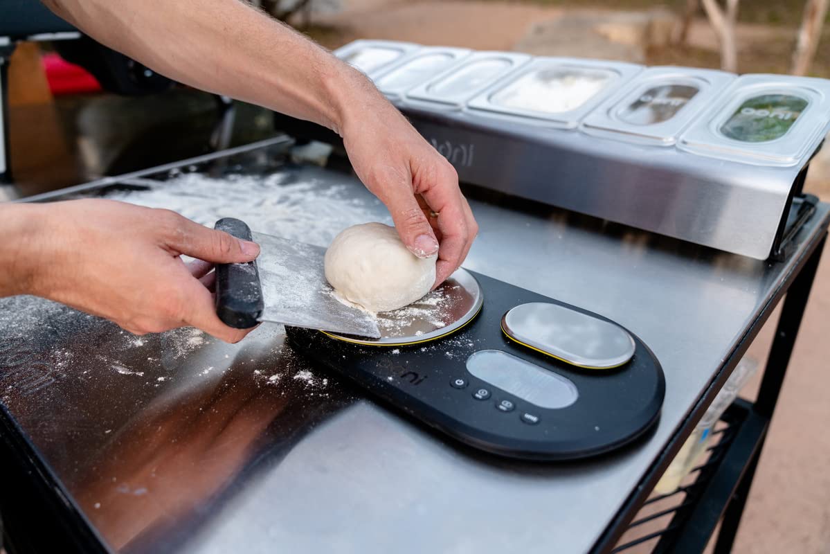 ooni custom-fit measuring dish on scale for precise tiny-ingredient measuring