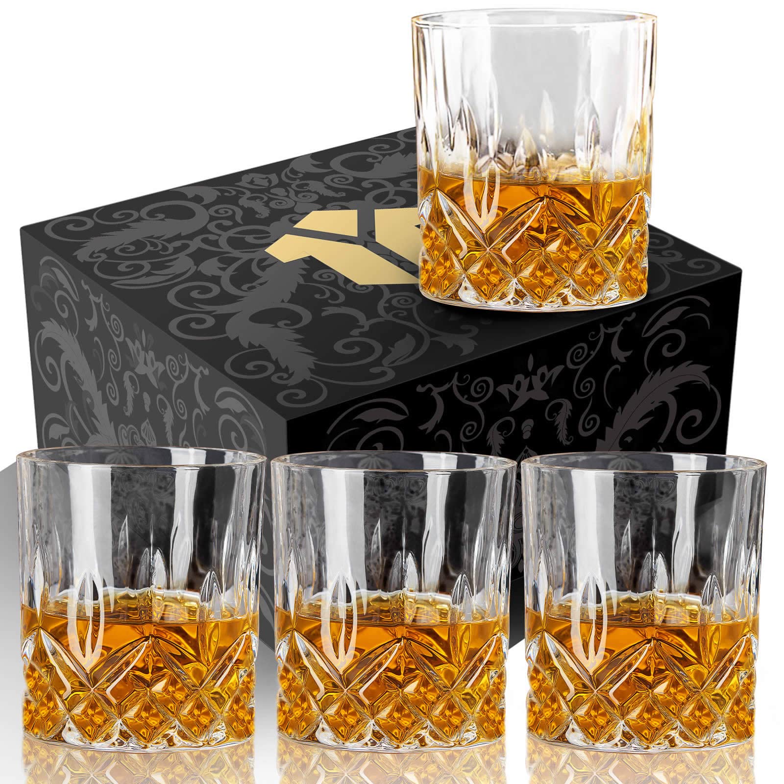 OPAYLY front packaging showing four glasses, durable and gift-ready