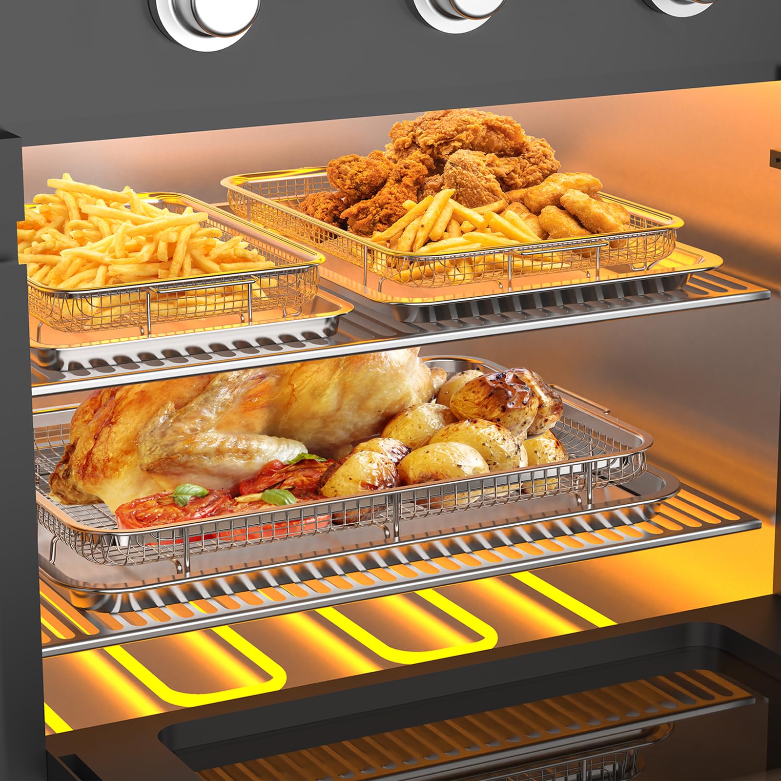 OPENICE stacked baskets showing three sizes, conveys flexible capacity