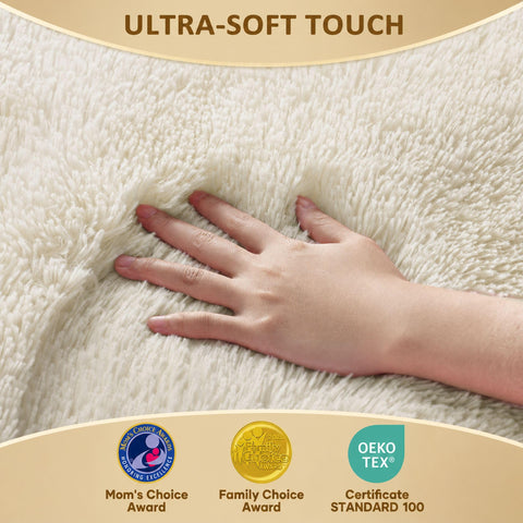 Ophanie close-up of shag texture highlighting soft polyester pile for comfortable touch