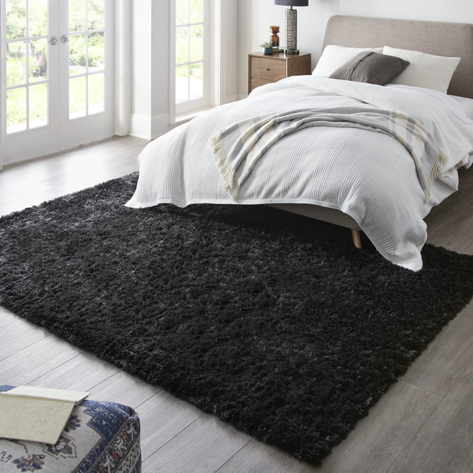 Ophanie rug underside showing anti-slip dots for safe floor grip and stability