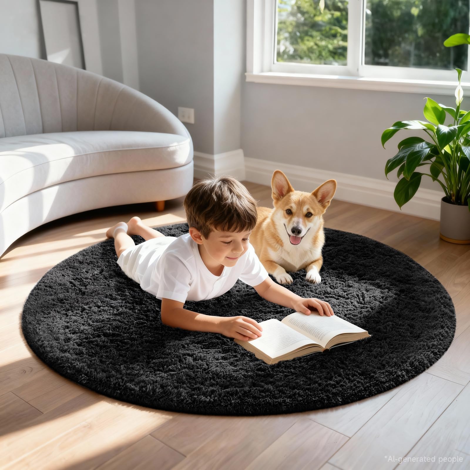 Ophanie rug backing anti-slip dots demonstrating grip and safety on hard floors