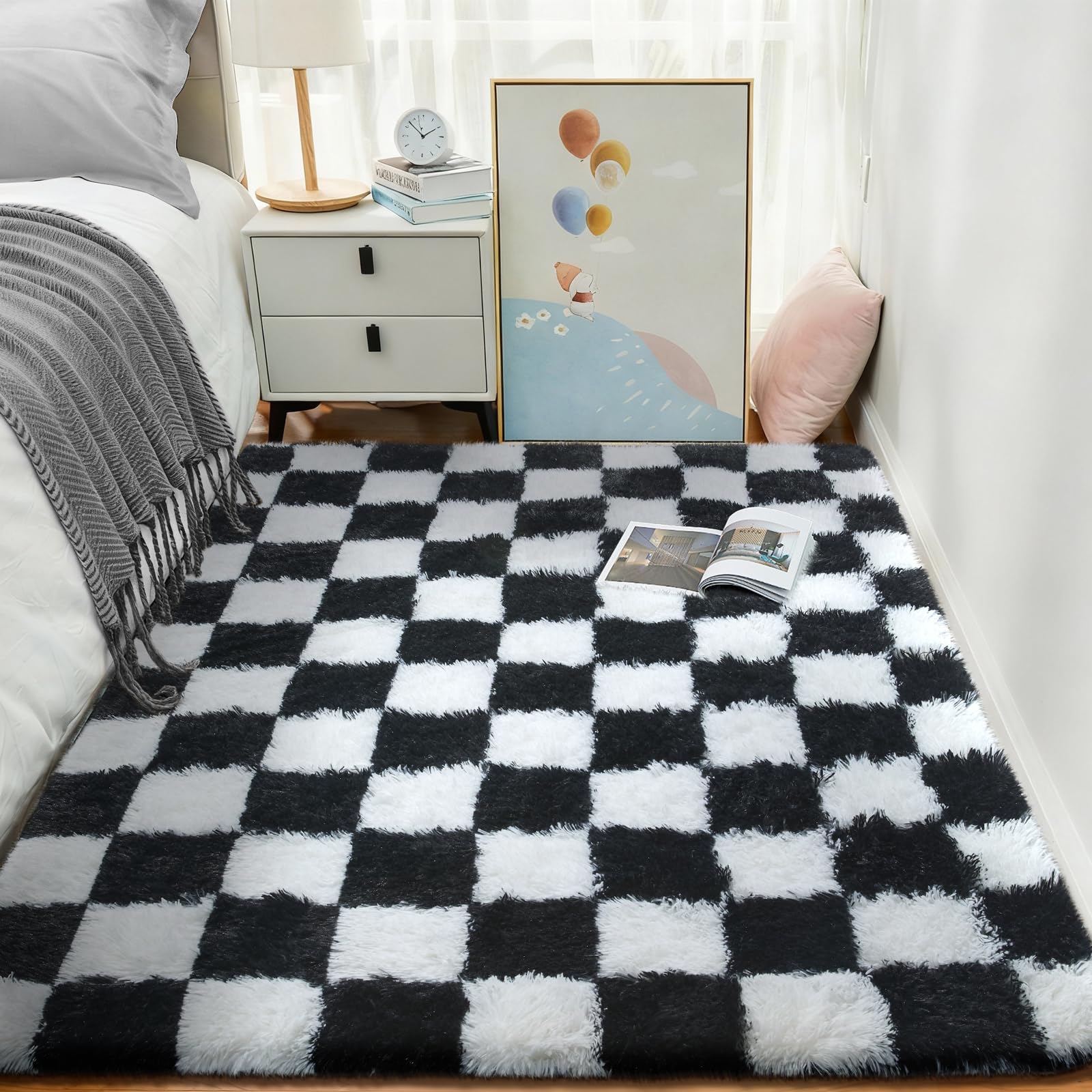 Ophanie rug edge and non-slip backing highlighting anti-slip dots for safety benefit