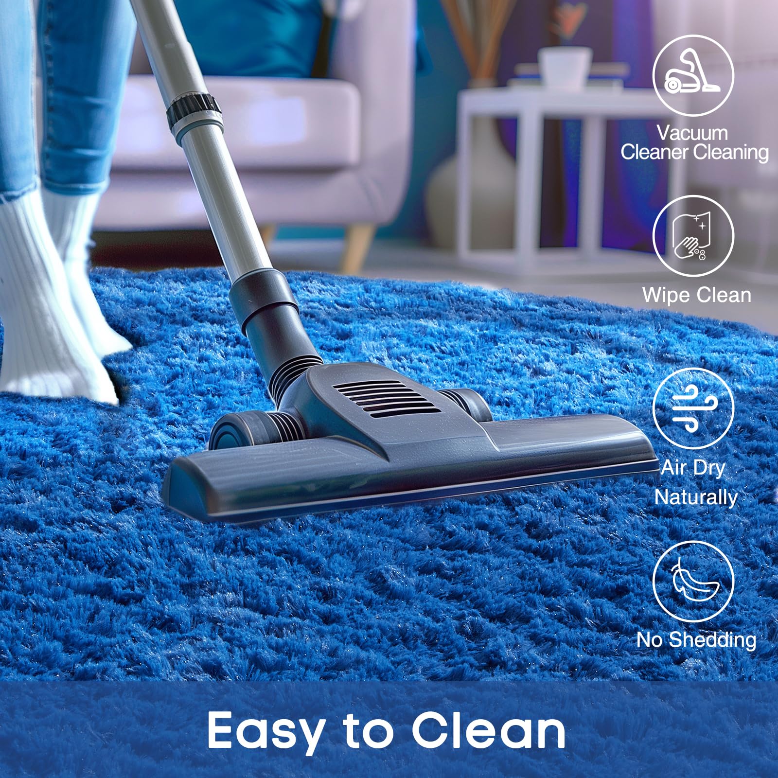 Ophanie folded rug edge and label showing compact storage and easy handling