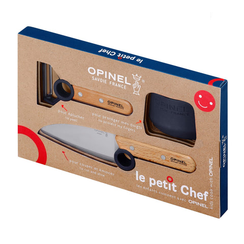 OPINEL chef knife close-up blade with rounded tip for safer cutting practice
