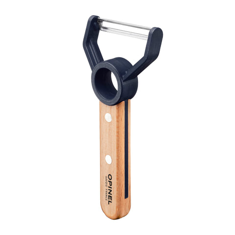 OPINEL peeler held by a child showing single-finger control and safe peeling