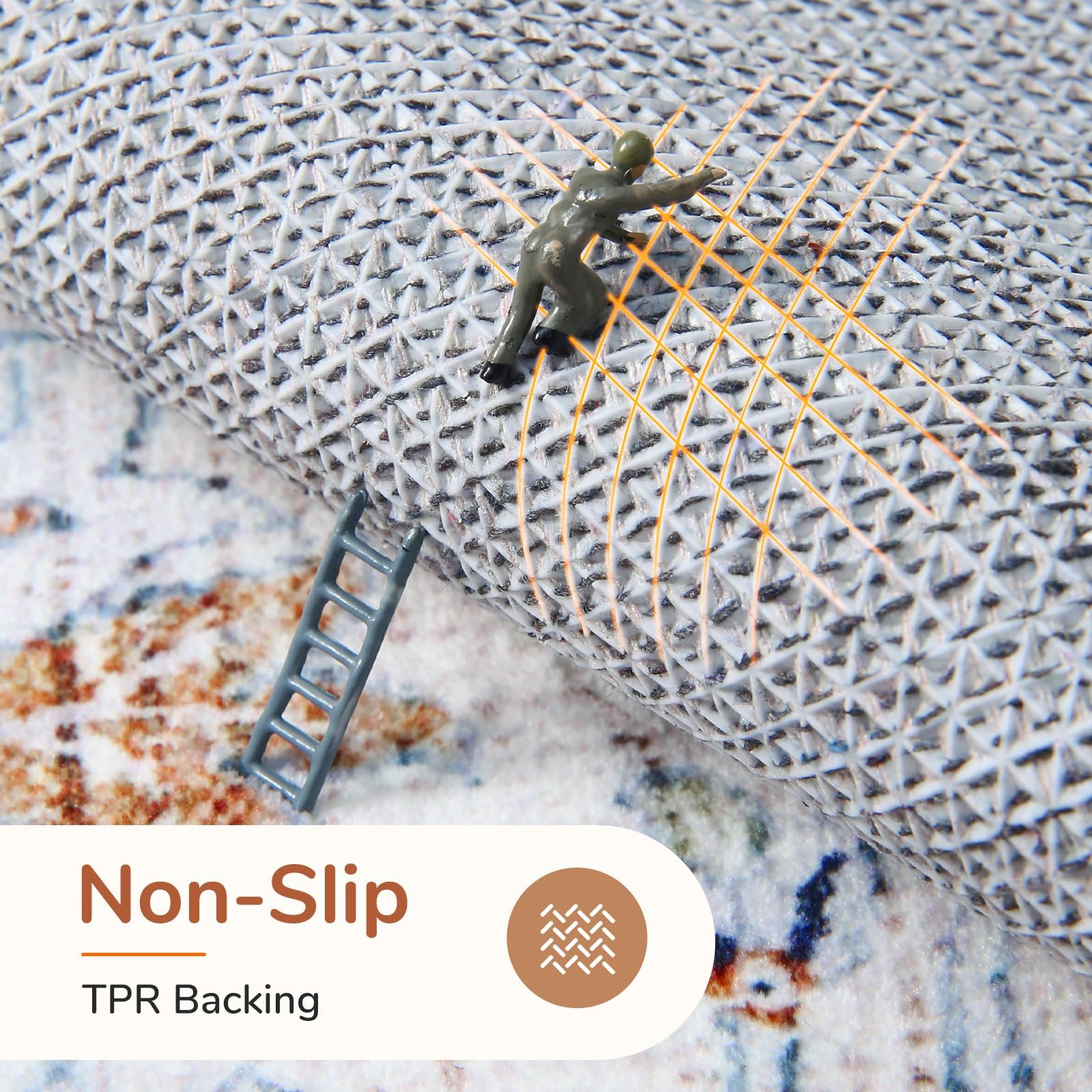 OPPODREAM non-slip backing detail demonstrating secure grip on hard floors