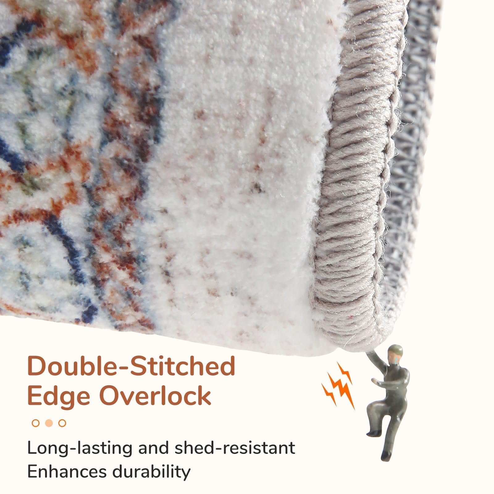 OPPODREAM rug next to sofa showing accurate size and scale
