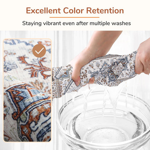 OPPODREAM runner being placed in a washing machine showing easy machine-washable care