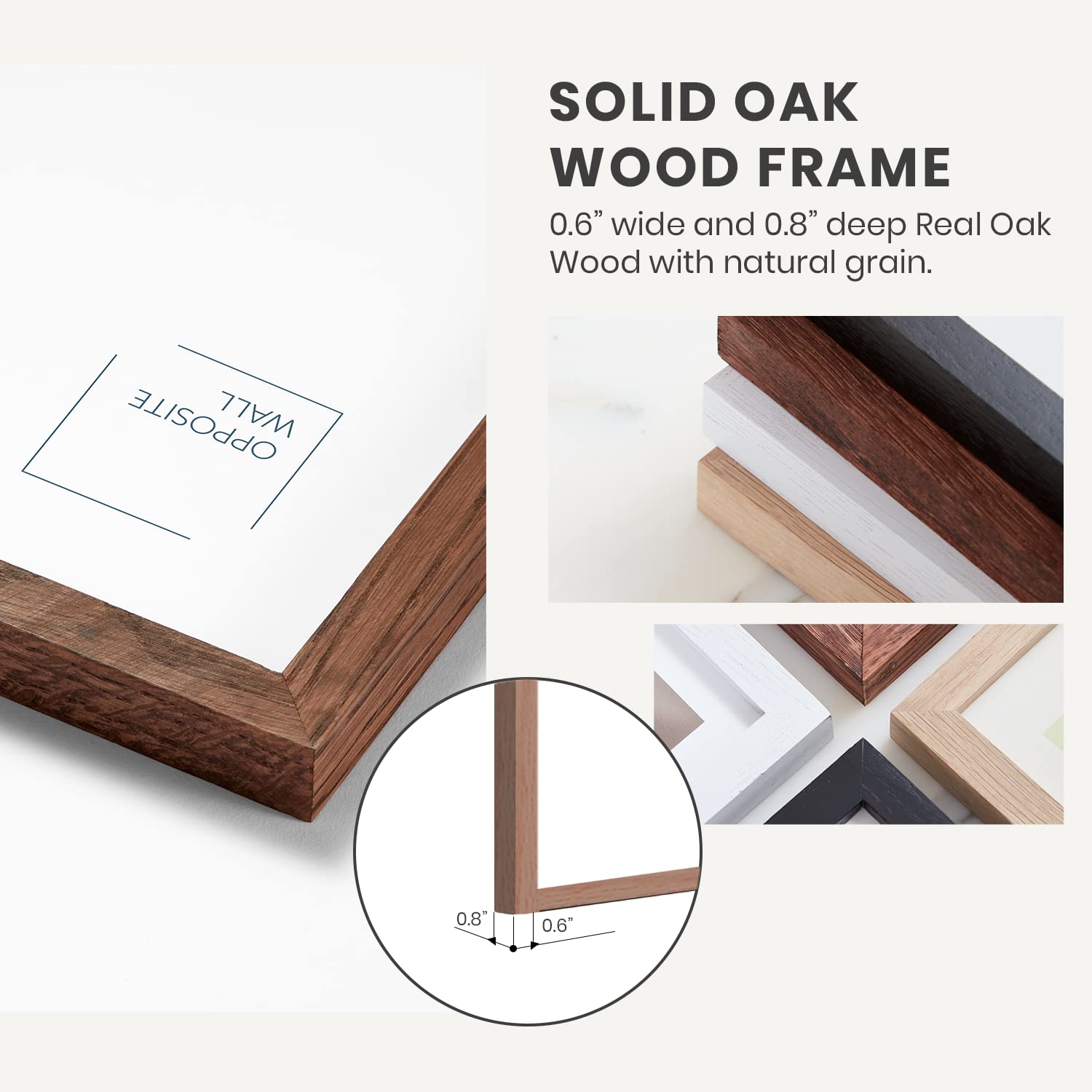 Opposite Wall frame hanging vertically showing versatile orientation and styling benefit