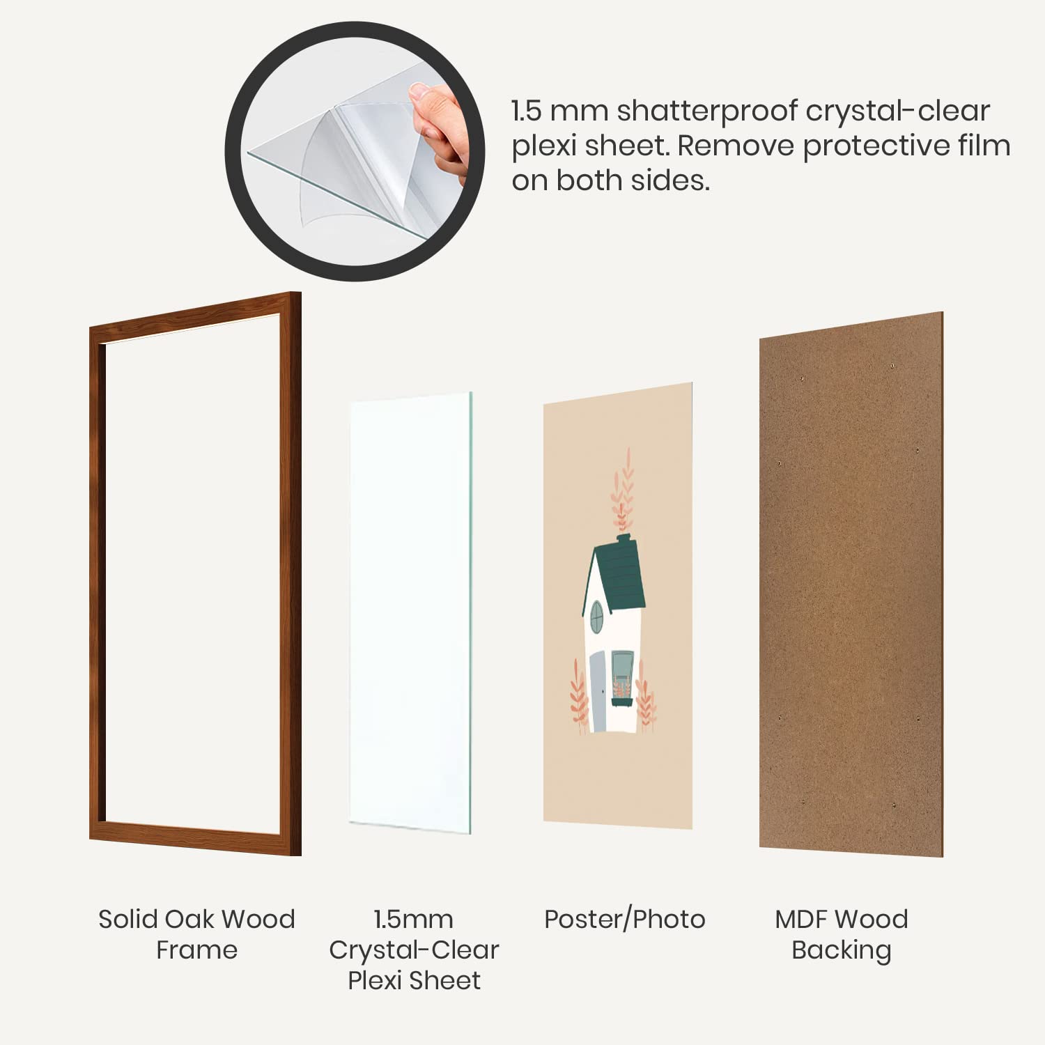 Opposite Wall frame side profile showing slim depth and space-saving benefit