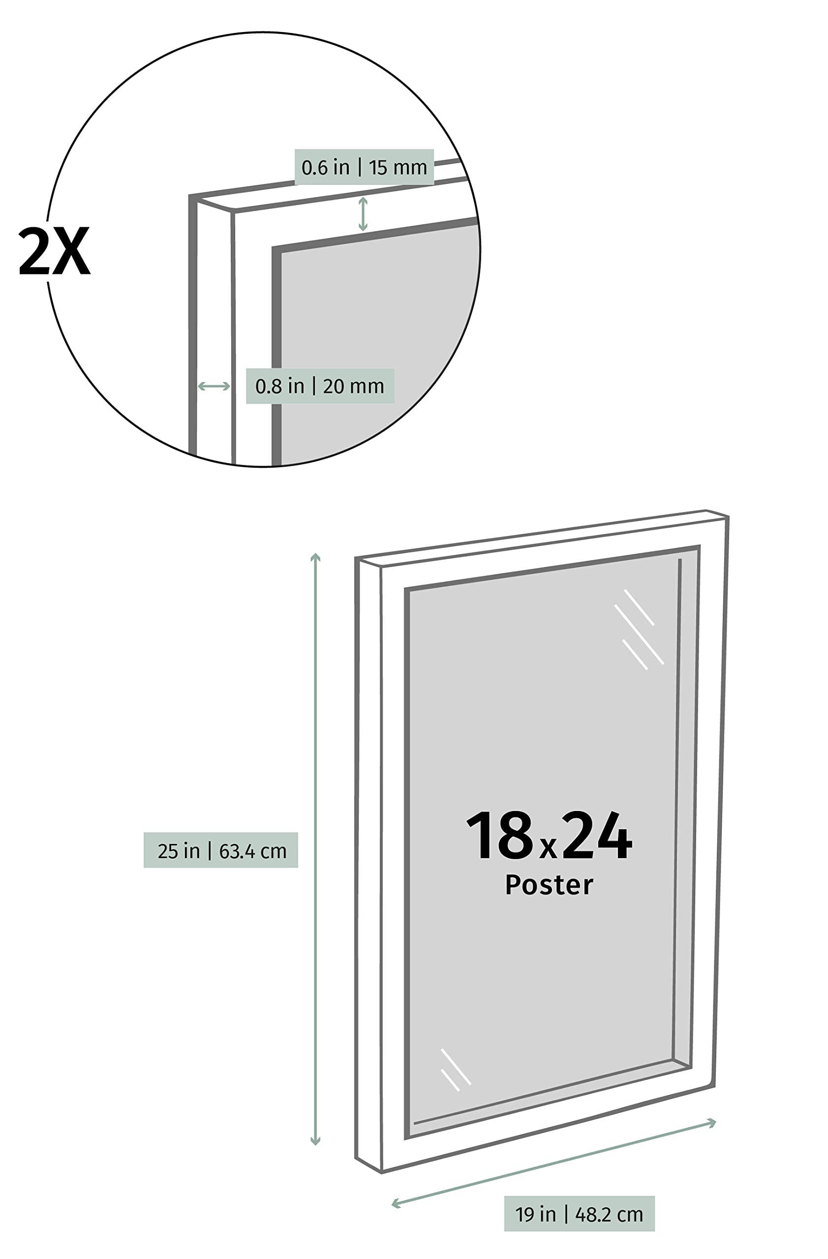 Opposite Wall scale comparison with print showing exact 18x24 size for fitting benefit