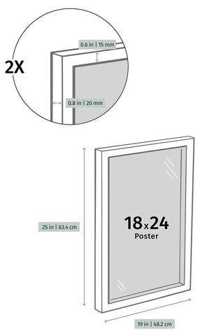 Opposite Wall scale comparison with print showing exact 18x24 size for fitting benefit