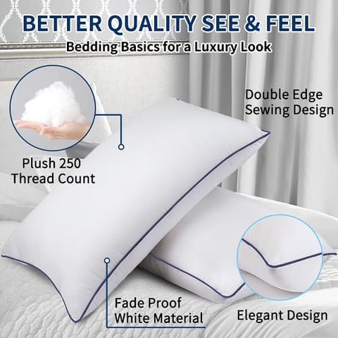 Opposy pillows arranged on made bed illustrating cozy bedroom styling
