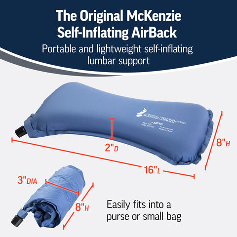 OPTP AirBack inflated side profile supporting lower back for improved posture