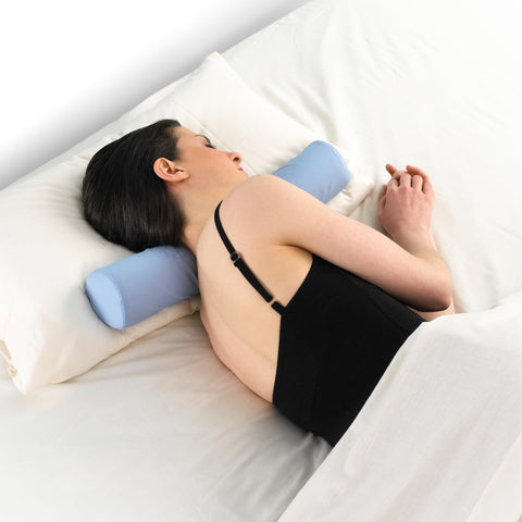 OPTP McKenzie cervical roll next to ruler showing 20-inch length dimension