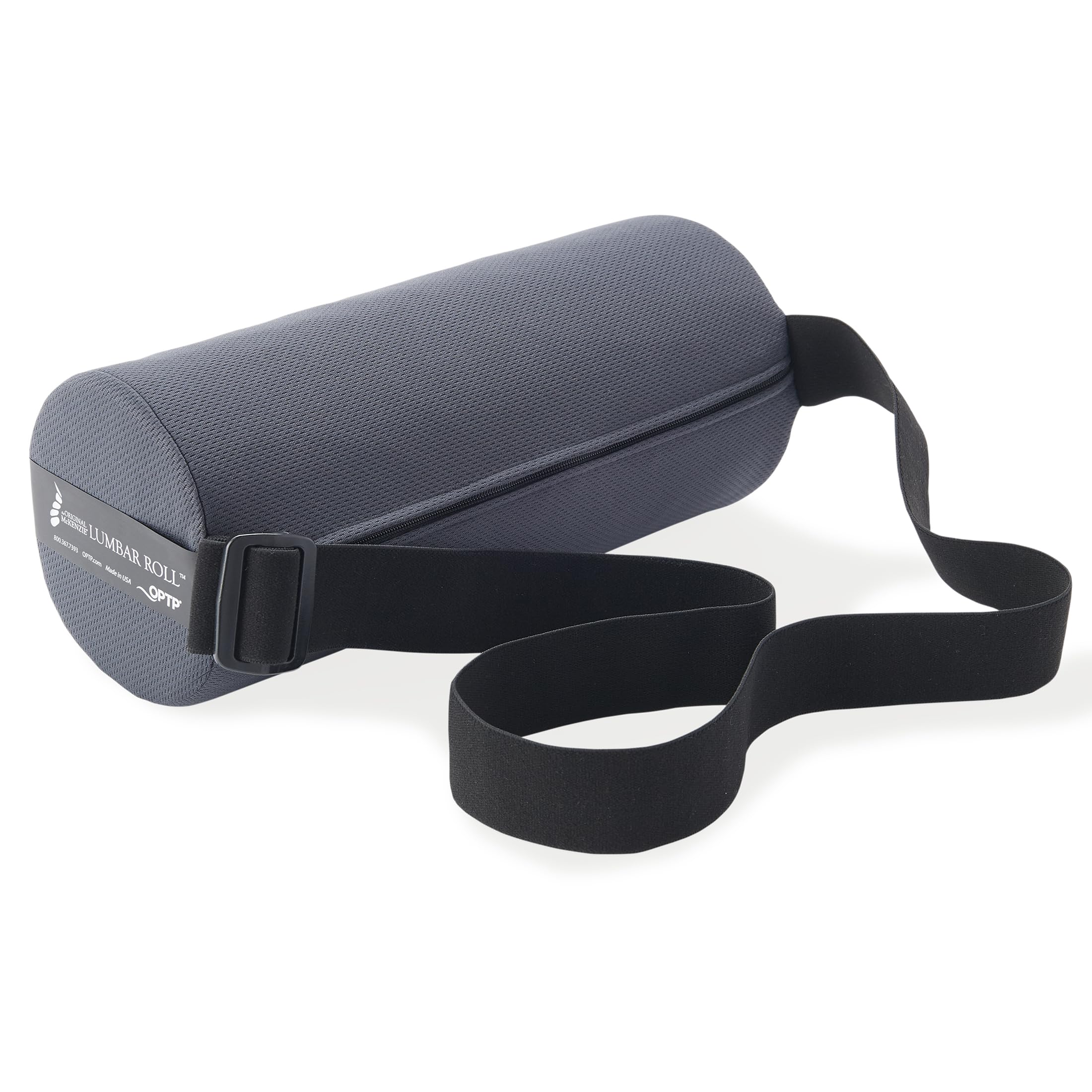 OPTP McKenzie lumbar roll front view showing firm cylindrical support