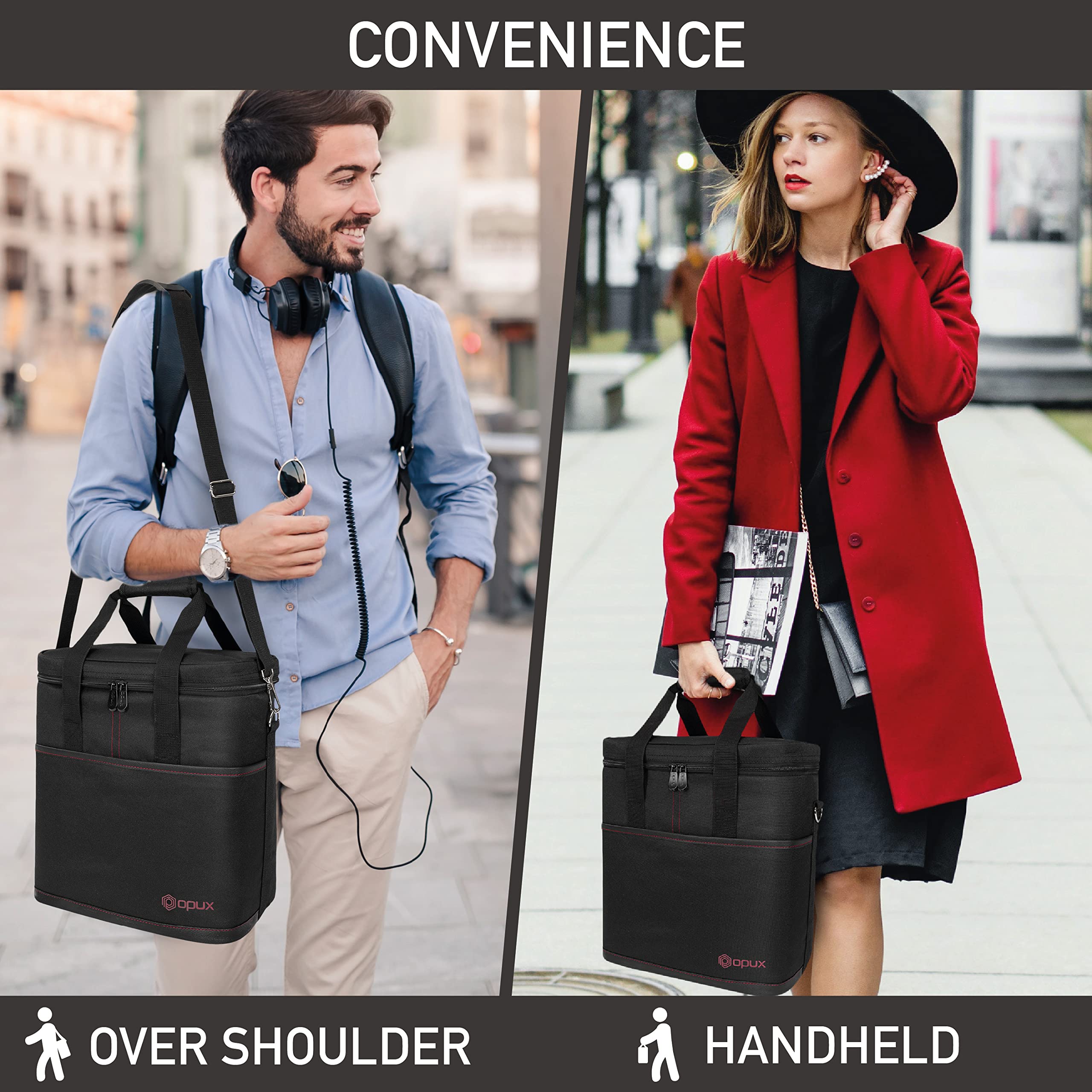 opux six bottles inside bag at a picnic illustrating convenient outdoor use