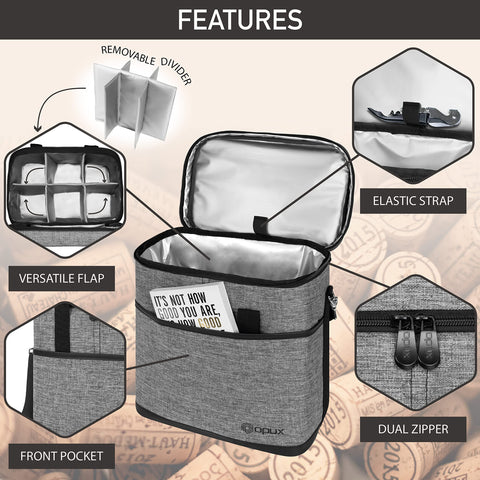 opux front pocket with opener and napkins, keeps accessories organized benefit