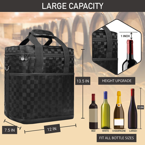 opux interior with removable divider demonstrating padded bottle protection