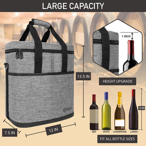 opux interior padded divider protecting bottles, reduces breakage benefit
