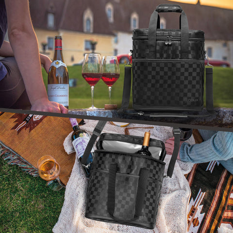 opux tote in a picnic setting conveying chilled drinks ready for outdoor use