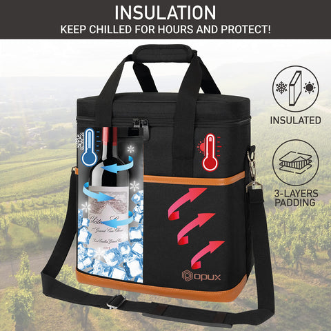 opux open top showing insulated interior that preserves bottle temperature