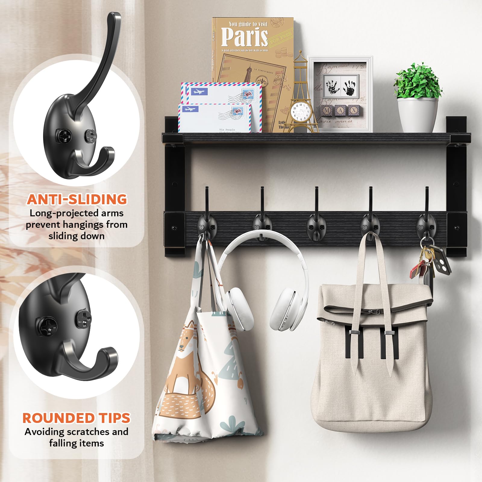 Oraich mounted in a styled entryway demonstrating space saving benefit