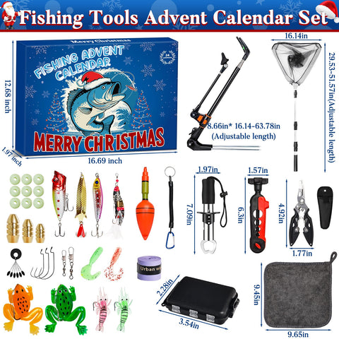 Oralaqua calendar in a fishing-themed gift scene suggesting holiday delight and practicality