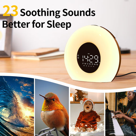 OrangeLight playing white noise and nature sounds for relaxed sleep environment
