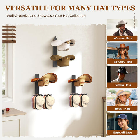 Orapoke display with six hats highlights clear organization and easy access