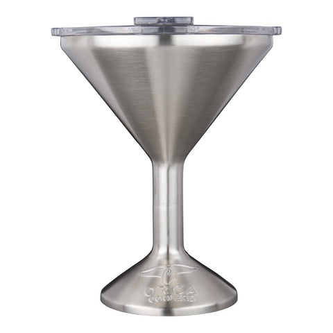 ORCA Tini front view showing logo and insulated martini glass, keeps cocktails chilled