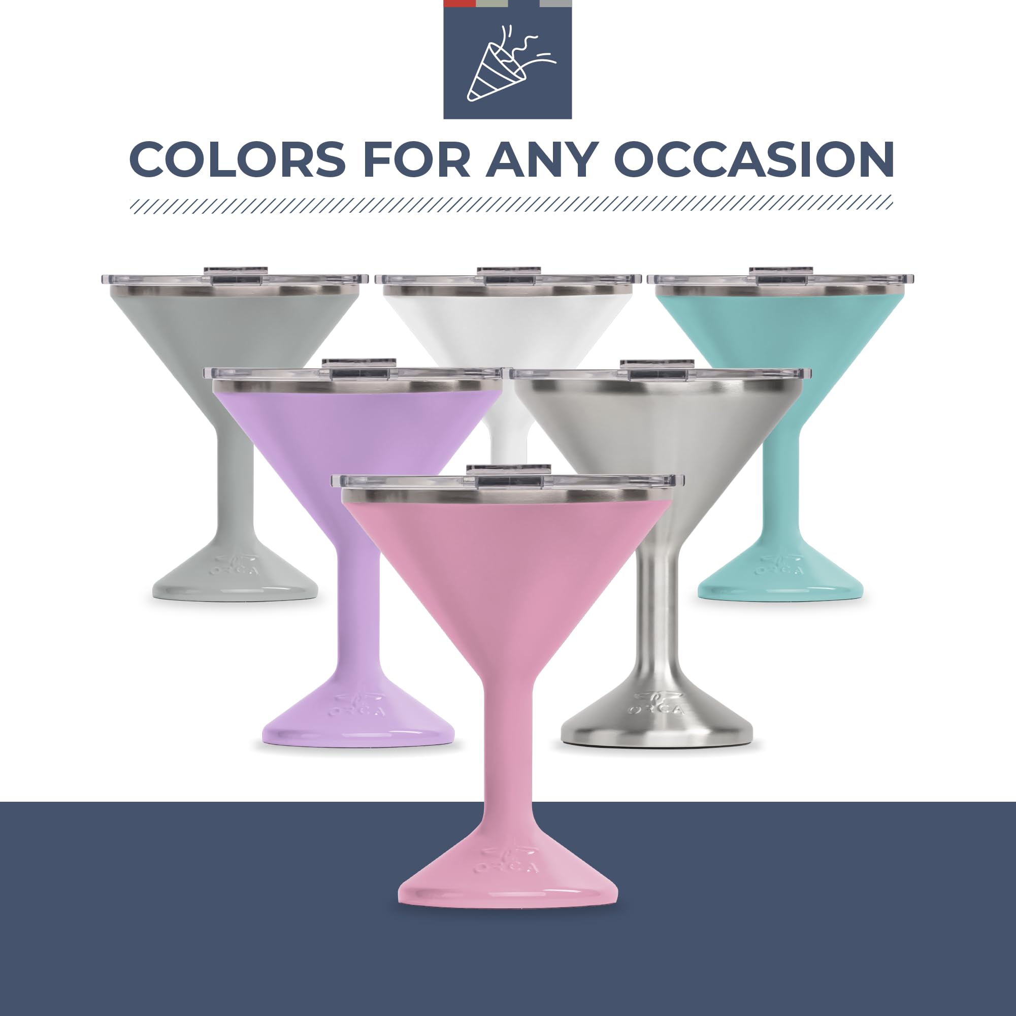 ORCA Tini with martini at the beach, durable for outdoor entertaining