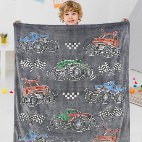 ORDM blanket beside chair to show the large 60x80 size