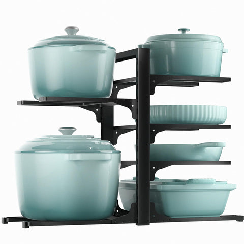 ORDORA front view under-cabinet rack showing six tiers and sturdy frame for organized storage