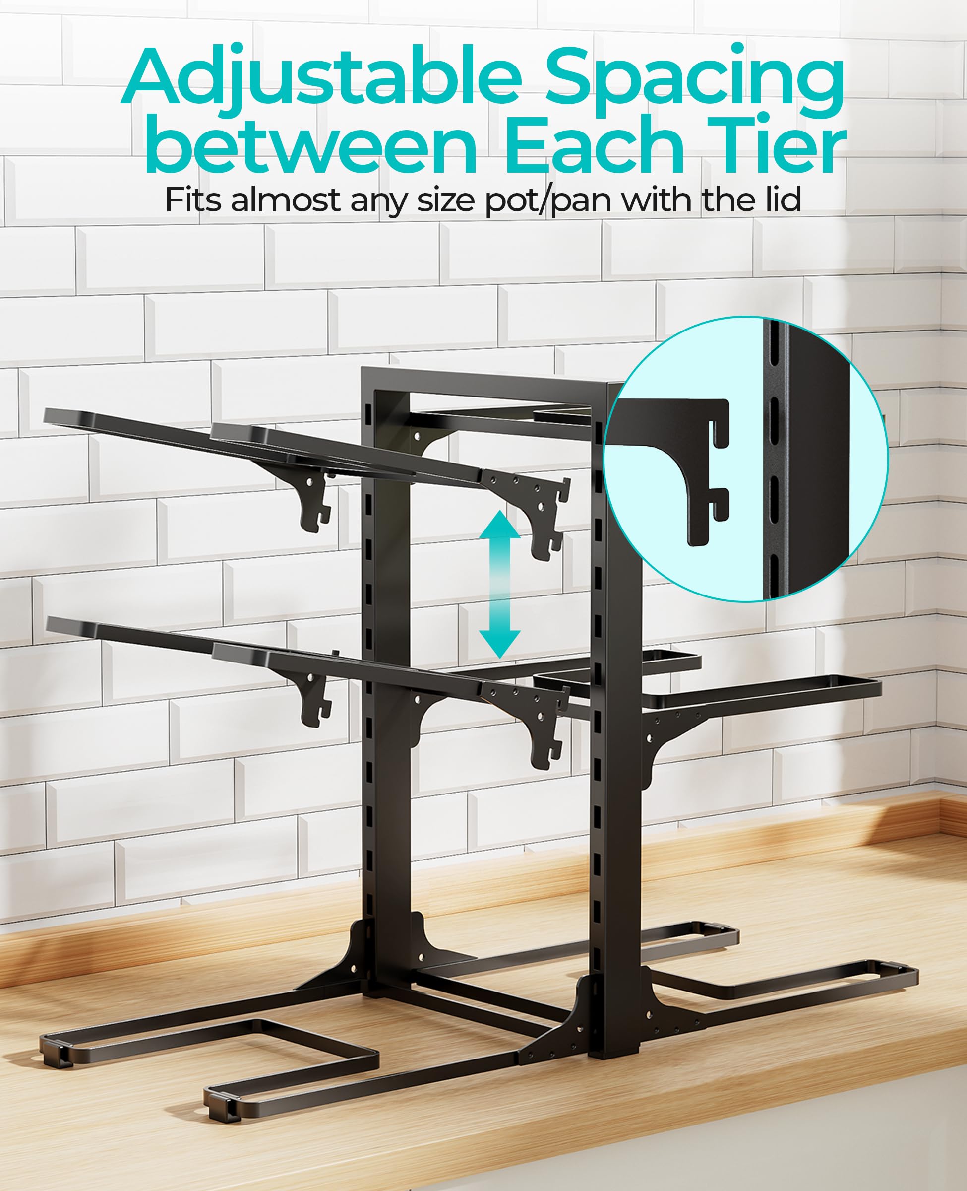 ORDORA side profile highlighting adjustable tiers to fit various pot heights