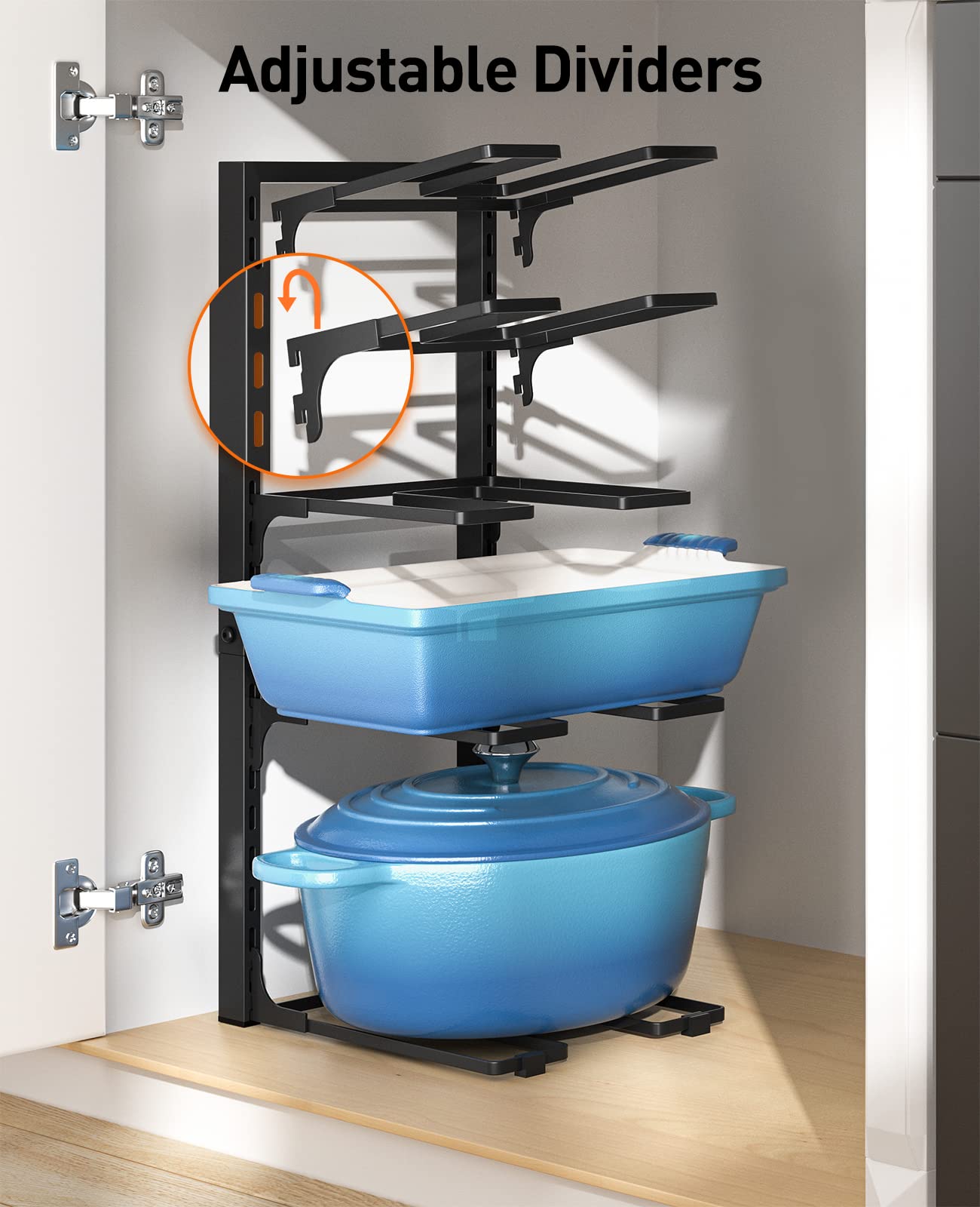 ORDORA side profile revealing reinforced counterweight frame for stable, no-topple storage benefit
