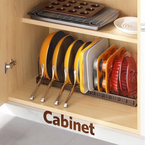 ORDORA split into two sections storing lids and pans for flexible organization