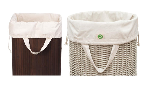Organic Cotton Mart drawstring closed to secure laundry for private transport
