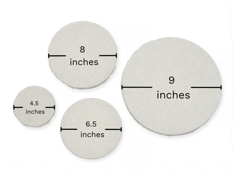 Organic Cotton Mart four covers laid flat for size comparison and selection